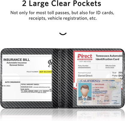 CoBak Car Registration and Insurance Holder - Men and Women Small Lightweight Vehicle Glove Box Car Organizer, Auto Truck Comparment Accessories Case for Essential Document, Driver License (Black)