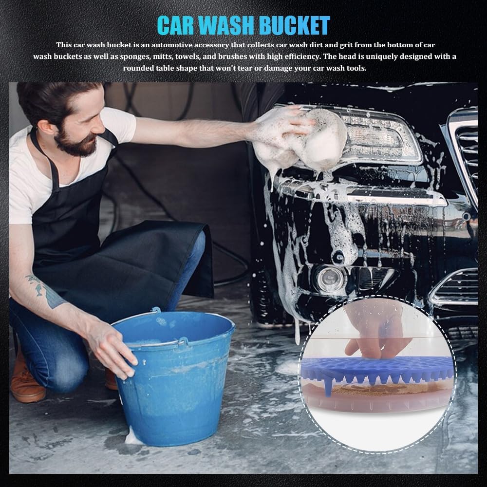 5 Gallon Car Wash Bucket Grit Trap Insert, Wash Buckets for Car Detailing, 10.2 Inch Diameter Car Wash Filter for Removing Dirt & Grit, Cleaning Tools Car Bucket Gravel Guard Fit Cars (Black)