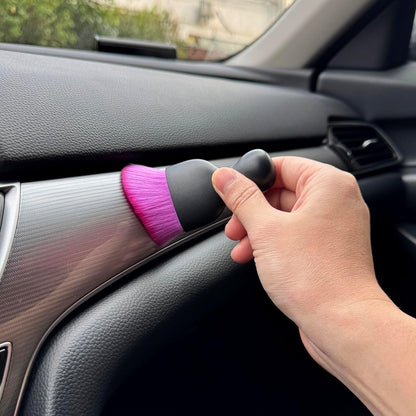 Car Detailing Brush, Soft Bristle Cleaning Brush, Scratch-Free Auto Duster Tool for Dashboard, Air Vents, Leather & Interior Cleaning (Black&Brown)