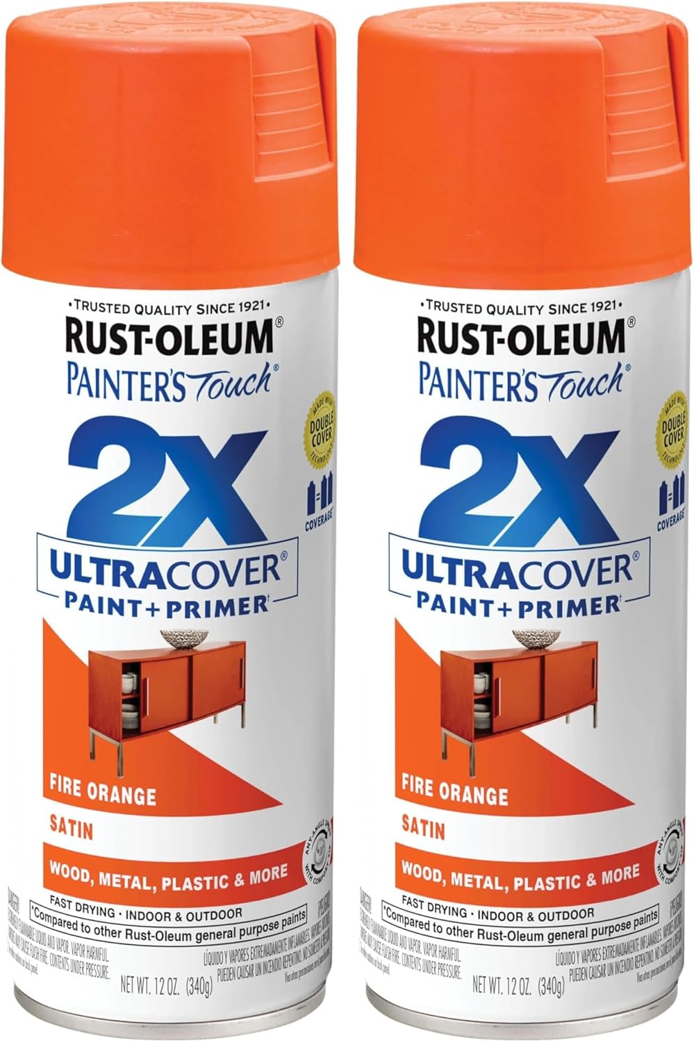 Rust-Oleum 334029 Painter's Touch 2X Ultra Cover Spray Paint, 12 oz, Gloss Clear - Colors D