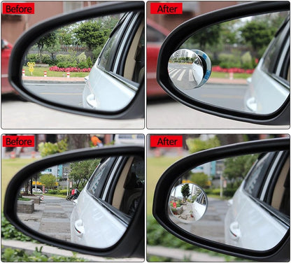 Blind Spot Mirror for Cars LIBERRWAY Car Side Mirror Auto Wide Angle Convex Rear View Stick On Design, Adjustable, 2 Pack