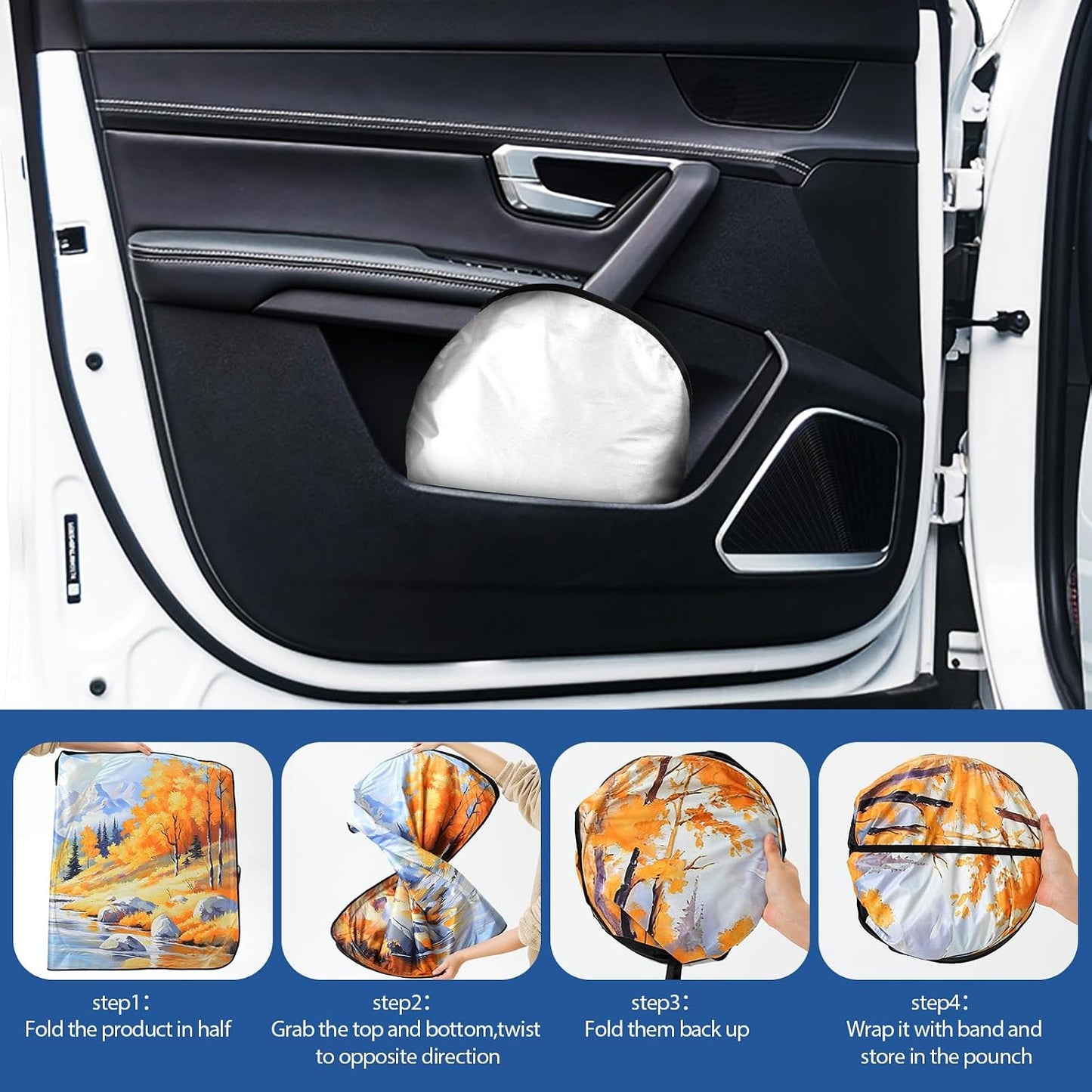 Windshield Sun Shade - Windshield Sun Shade Foldable Offers Ultimate Protection for Car Interior UV Protection Car