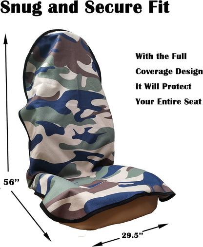 Car Seat Cover Protector Front Seats,for Gym Workout,Running,Swimming,Beach and Hiking,Waterproof Sweat Towel Bucket Seat Covers for Cars SUV Trucks (Black, 1Pcs)