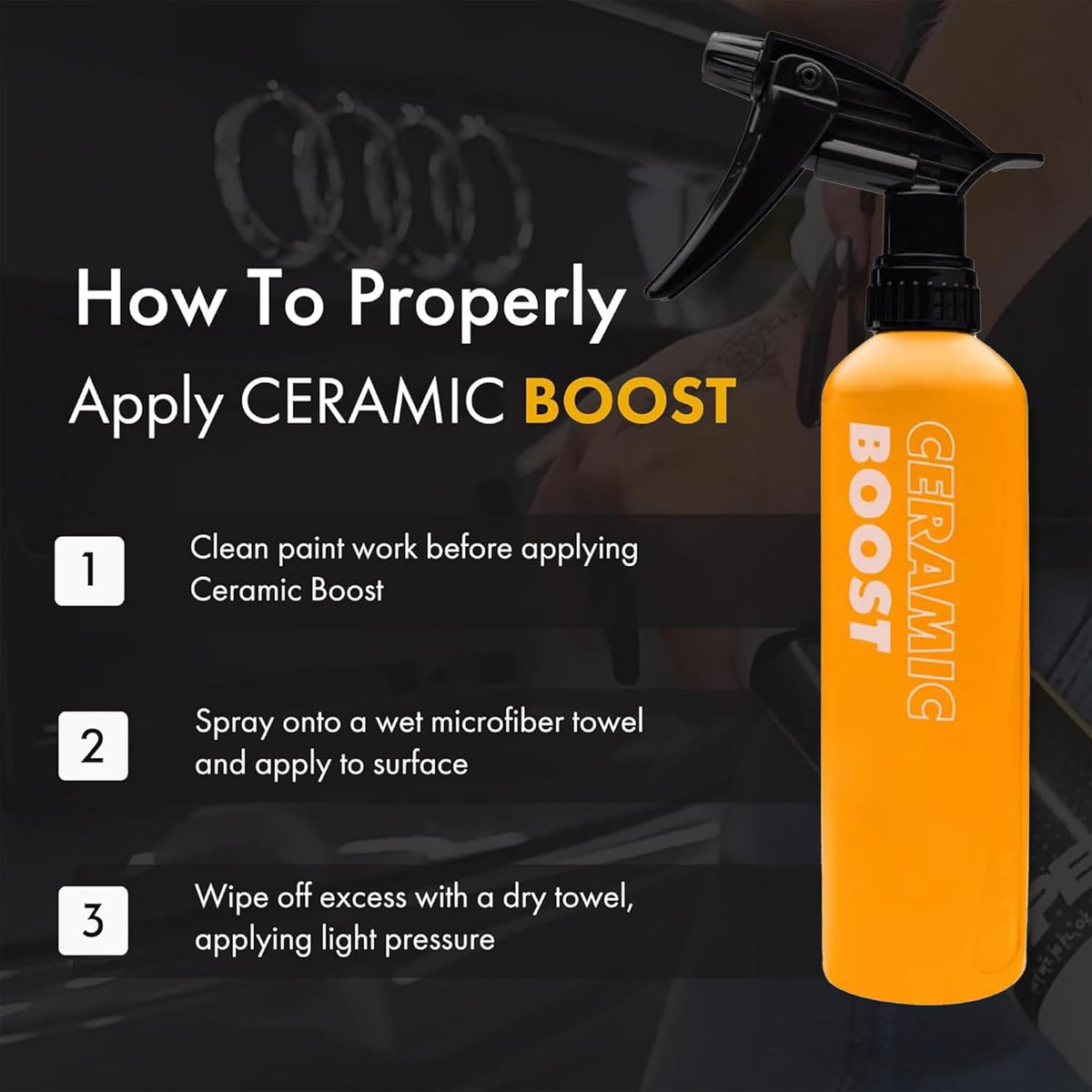 XPEL Ceramic Boost Spray Coating, 16oz - Silicon Dioxide Car Detailing Spray, Beads and Repels Water, Dust, Lint, and Protects Against Debris - Safe for Cars, Trucks, Motorcycles, RV's & More