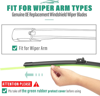 26" 16" 12" Windshield Wiper Blades Replacement for Toyota RAV4 2019 2020 2021 2022 2023 2024 2025 RAV 4 / Mazda 5 2006-2015 Premium All Weather Front Rear Wipers Set - OEM Quality (Pack of 3) - Colors D