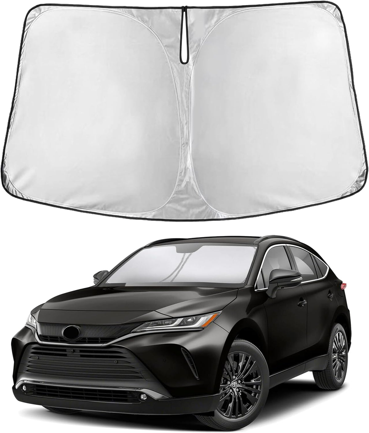 EcoNour Car Windshield Sun Shade | 2025 Upgraded Innovative No-Light-Pass Technology for Maximum Coverage | Foldable Sun Shade Keeps Your Vehicle Cool | Must-Have Car Accessories | Small (59" x 29") - Colors G