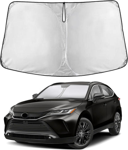 EcoNour Car Windshield Sun Shade | 2025 Upgraded Innovative No-Light-Pass Technology for Maximum Coverage | Foldable Sun Shade Keeps Your Vehicle Cool | Must-Have Car Accessories | Small (59" x 29") - Colors G