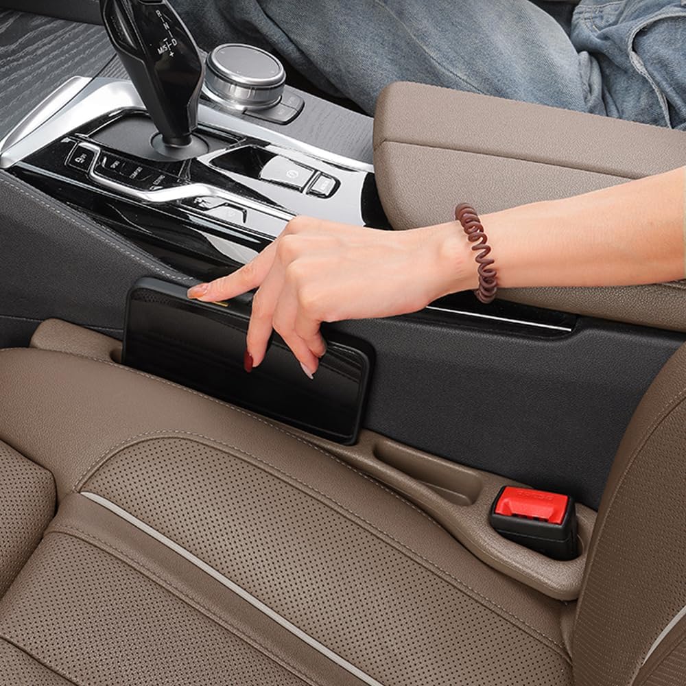 YLXGT Car Seat Gap Filler Organizer Universal for Car SUV Truck Accessories Seat Gap Plug Blocker with Storage Slot Black 2 Pack
