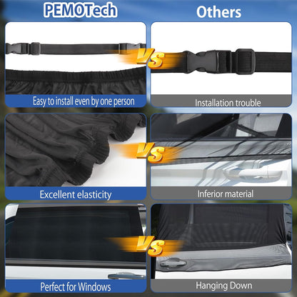 Car Window Shades(2 Pack)-Side Window Sun Shades, UV Protection Breathable Spandex Baby Window Covers, Universal Fit Most of Cars, Protect Privacy for Family-(27.2"x39.8"), Black