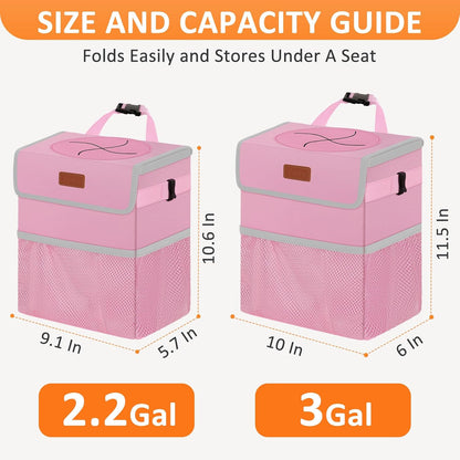 Vankor Car Trash Can Bin with Lid Hanging for Back Seat, Car Accessories for Women Men Leak Proof Automotive Garbage Cans Leakproof Vehicle Trash Can for Truck SUV Black