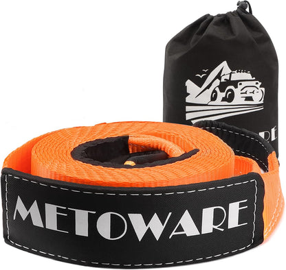 METOWARE Recovery Tow Strap Kit 3" x 20ft, Heavy Duty Recovery Strap 35,000lbs Break Strength with 3/4" D Ring Shackles(2pcs) & Storage Bag, Emergency Off Road Towing Rope for SUV, UTV, ATV, Truck