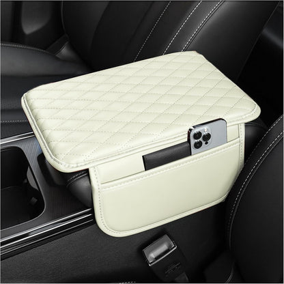 Stacool Upgraded Car Center Console Cover,Microfiber Leather Car Armrest Cover Cushion with 2 Storage Bags,Universal Car Armrest Storage Box (Black)