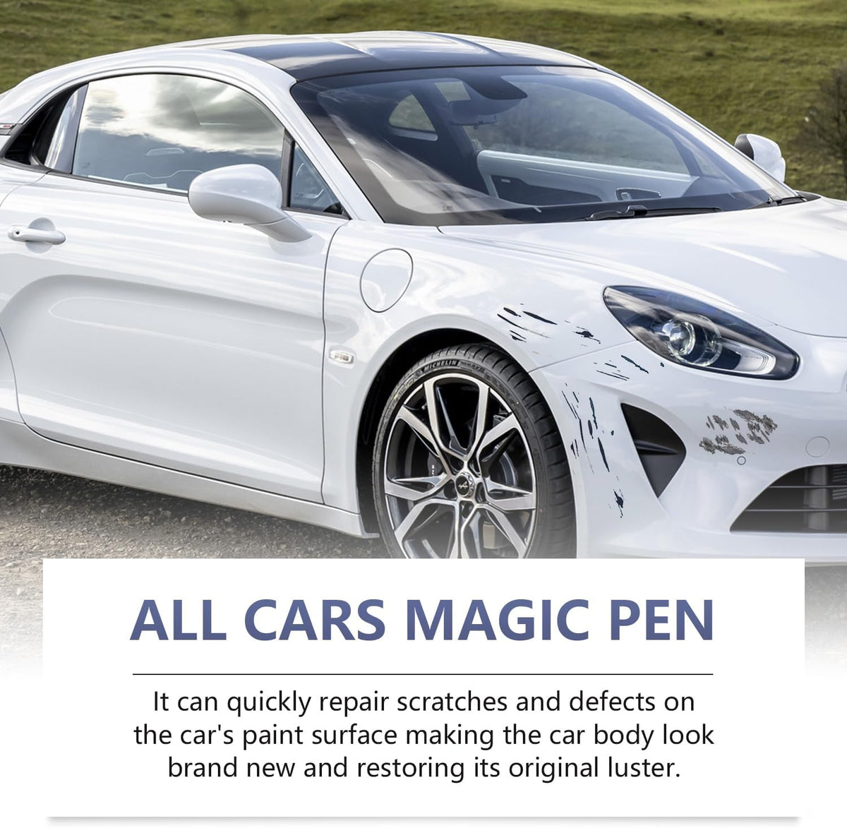 3Pcs Magic Car Scratch Removal Pen, All Cars Magic Pen for Car Scratches, All Color Car Paint Repair Magic Pen Set, Quick Fix for Scratches and Paint Damage