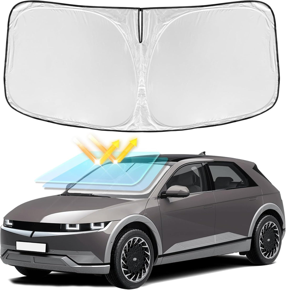 for Toyota Tacoma 2016-2023 2024 2025 2026 Sun Shade Sunshade Windshield Cover - 4 Layers Front Window Shade Custom Fit Tacoma 2Dr 4Dr Pickup Sun Visor 240T Shade Blocks UV Rays Car Accessories - Colors G