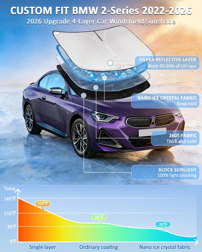 for Toyota Tacoma 2016-2023 2024 2025 2026 Sun Shade Sunshade Windshield Cover - 4 Layers Front Window Shade Custom Fit Tacoma 2Dr 4Dr Pickup Sun Visor 240T Shade Blocks UV Rays Car Accessories - Colors G