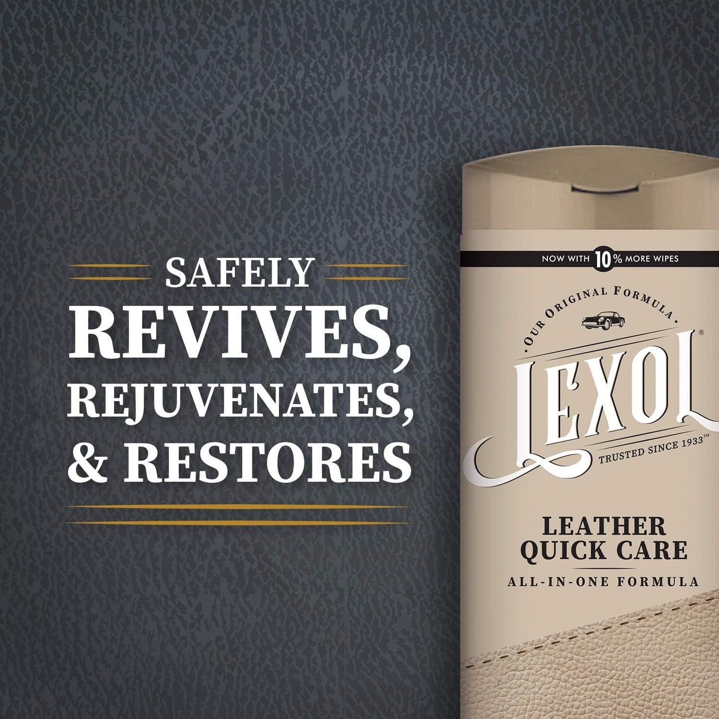 Lexol All Leather Quick Care All-in-One Formula, Best Leather Cleaner and Conditioner, for Use on Apparel, Furniture, Auto Interiors, Shoes, Bags, 30-Count Sheet Wipes,E301500100 , white