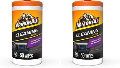 Armor All Car Cleaning Wipes , Wipes for Car Interior and Car Exterior, 50 Wipes Each