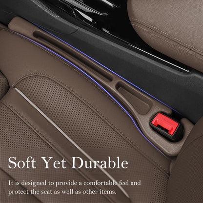 Car Seat Gap Filler 2-Pack, Universal Car Seat Gap Filler Organizer, Seat Gap Plug – Fills Gap Between Seat & Console, Drop-Proof Guard for Phones, Keys & Cards, Fits Cars, SUVs, Trucks, Black