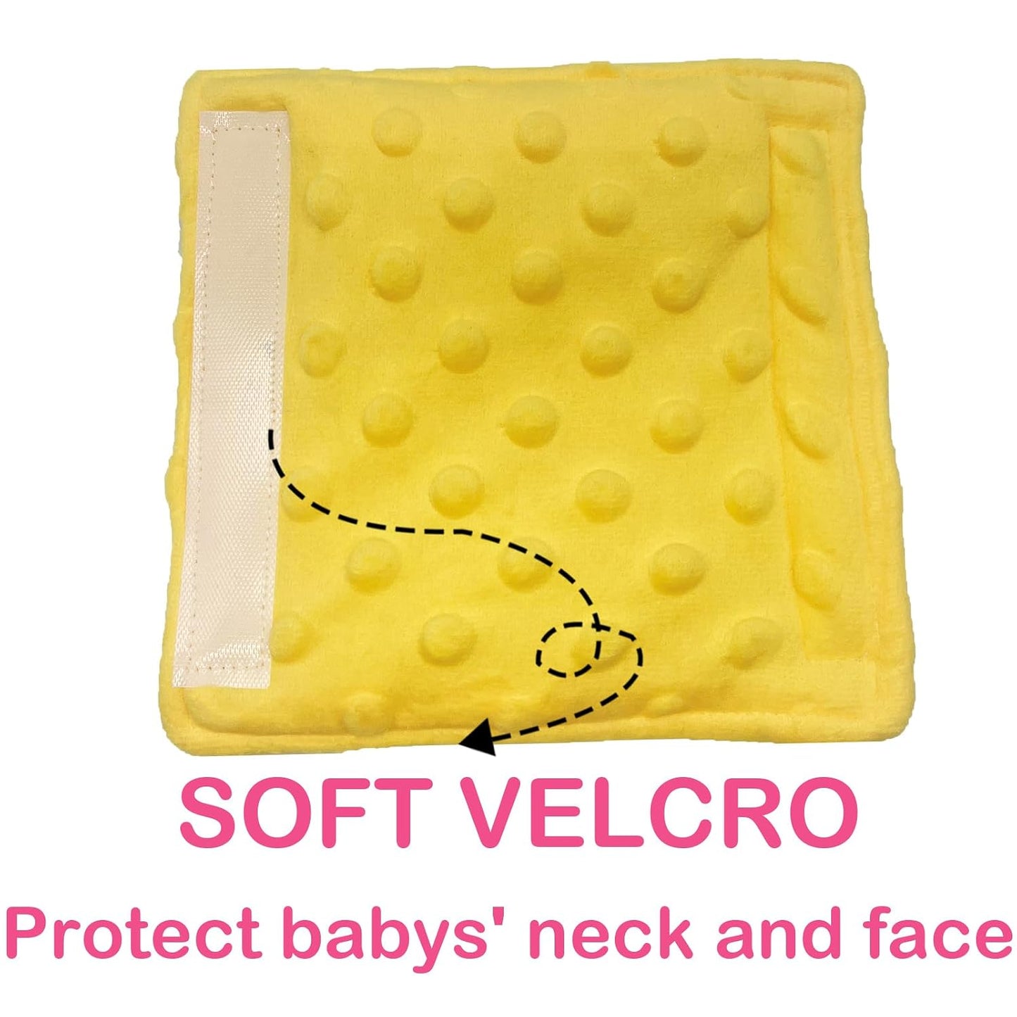 Baby Car Seat Neck Cover, Car Seat Strap Cover, Seat Belt Cushions Pads, Shoulder Strap Protectors, Reversible Pram Harness Covers in Minky Dinosaur, Baby Neck Pad Protector