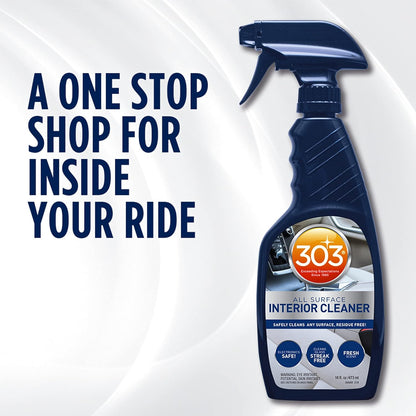 303 Products Interior Cleaner for Cars, All-Surface Auto Cleaner – Safe on Touch Screens & LCD, Residue-Free, Streak-Free Finish for Glass & Dash, 16 oz
