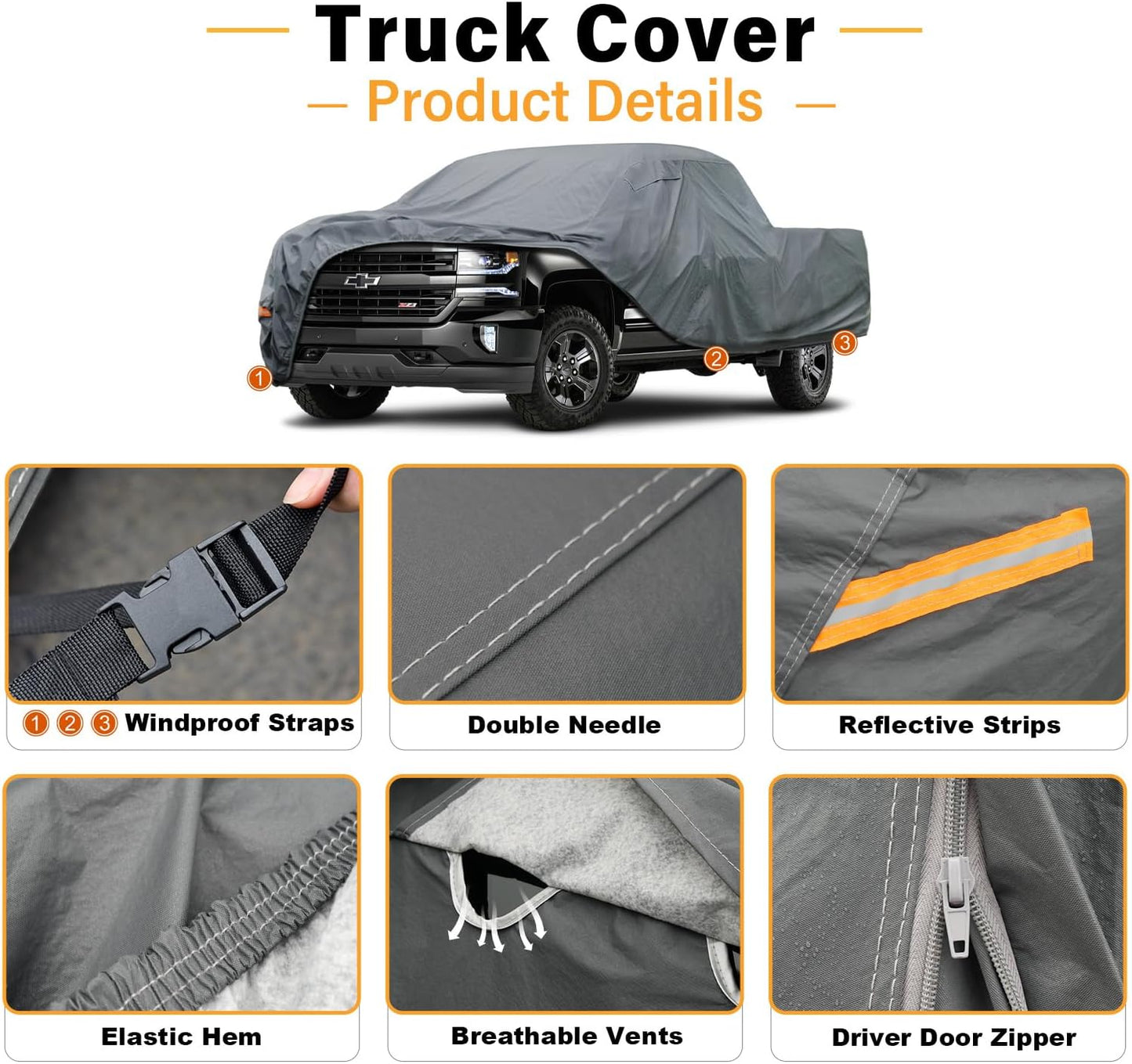 GUNHYI 16 Layers Car Cover Waterproof All Weather, Heavy Duty Outdoor Car Cover Universal Fit Sedan Toyota Camry, Tesla Model 3, Honda Accord, Nissan Altima, Kia K5/Stinger, Hyundai Sonata etc.