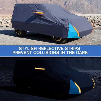 Car Cover Waterproof All Weather for Automobiles, 6 Layers Outdoor Full Exterior Cover Rain Sun UV Snowproof Protection with Zipper Cotton, Mirror Pocket for Sedan (190-195 inch)