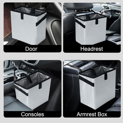 Homelove Car Trash Can, Leak-Proof Waterproof Trash Bin Collapsible Portable Auto Garbage Bag Large Capacity Trashcan Storage Bag Multipurpose Car Organizer Hanging (Black)