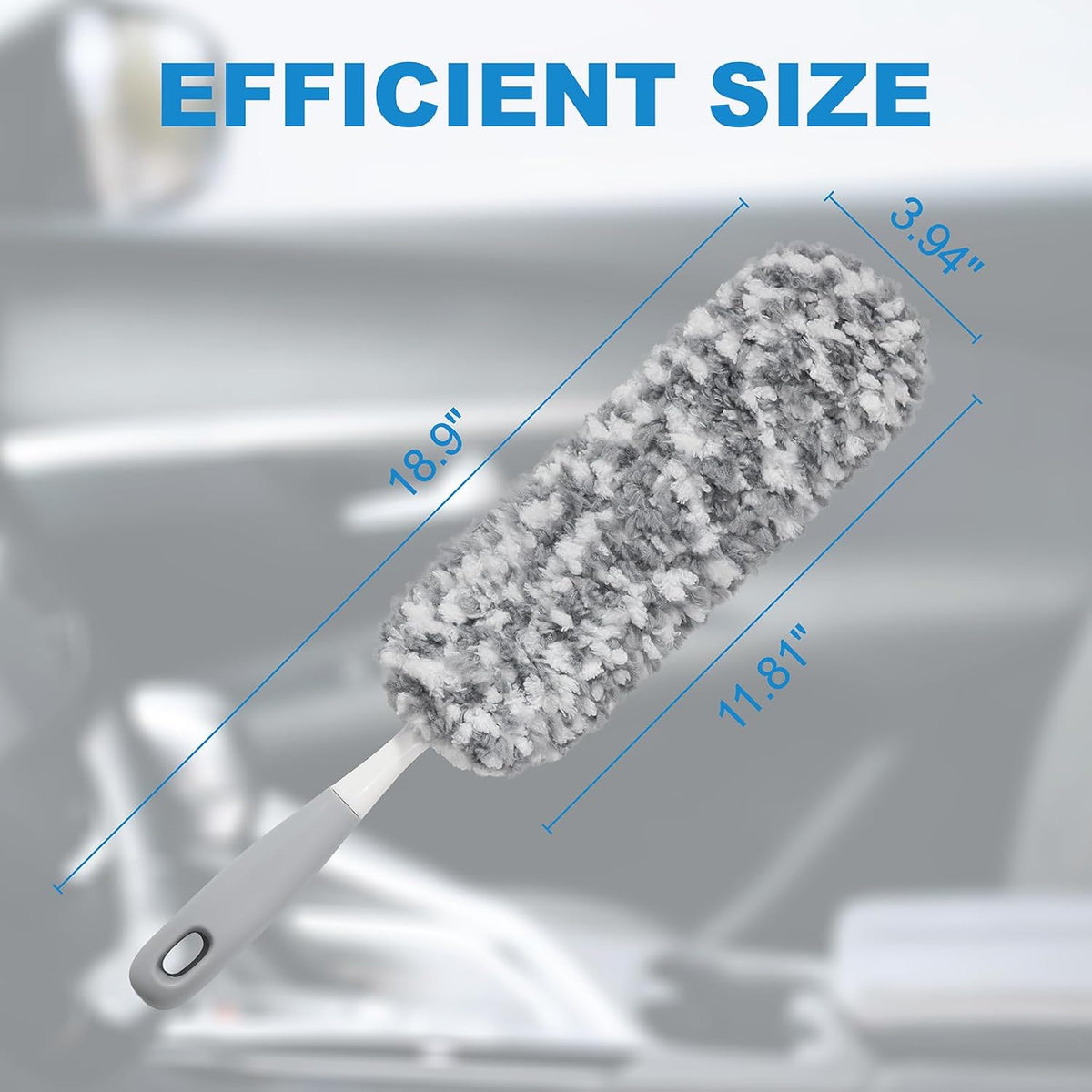12" Microfiber Car Duster – Soft Interior Detail Brush for Dash, Seats, Vents & Console – Scratch‑Free, Washable Dust Remover for Car Interior Detailing