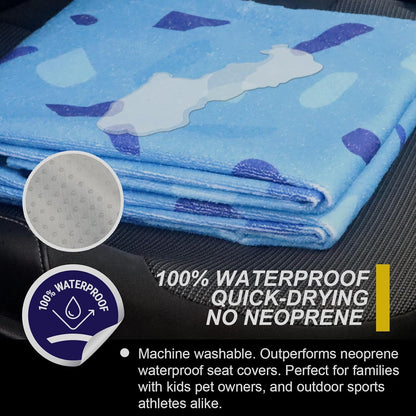 Car Seat Cover Protector Front Seats,for Gym Workout,Running,Swimming,Beach and Hiking,Waterproof Sweat Towel Bucket Seat Covers for Cars SUV Trucks (Black, 1Pcs)