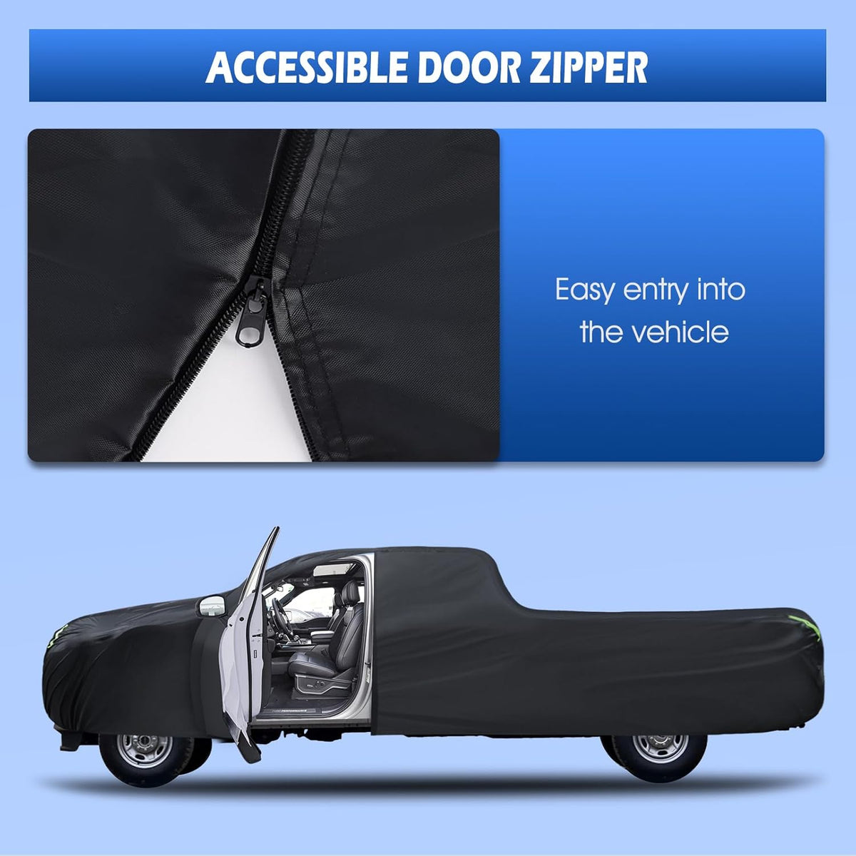 6 Layers Car Cover Waterproof All Weather for Automobiles, Size A3 with Zipper Cotton Fit for Toyota Camry, Honda Accord, Ford Mustang, Chevy Camaro/Malibu,Kia Optima/K5 (187-198 inch)