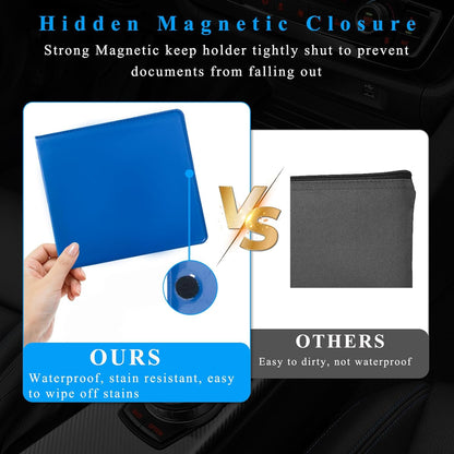 Kewucn 1 PC Car Registration Insurance Holder, Essential Auto Card Glove Box Organizer, Vehicle Interior Accessories Perfect for Most Car, Truck, SUV (10.55''×4.8'', Pink)