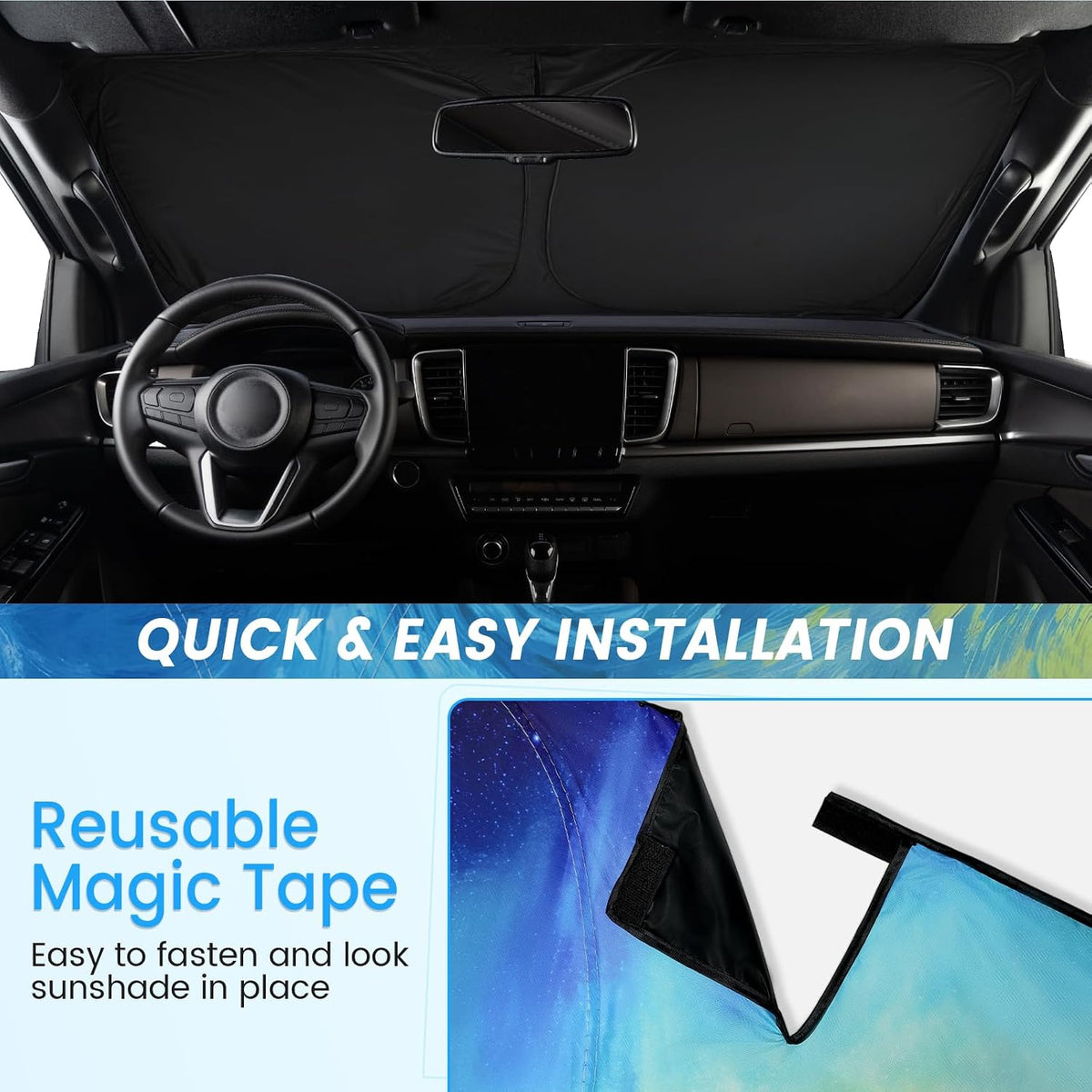 Windshield Sun Shade - Windshield Sun Shade Foldable Offers Ultimate Protection for Car Interior UV Protection Car