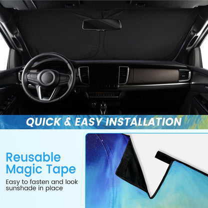 Windshield Sun Shade - Windshield Sun Shade Foldable Offers Ultimate Protection for Car Interior UV Protection Car