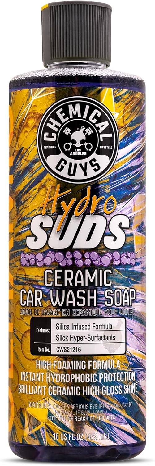 Chemical Guys HydroSuds Ceramic, Shine High Foaming Car Wash Soap - Foam Cannon Soap, Works with Foam Guns or Bucket Washes for Cars, Trucks, Motorcycles, RVs, and More, Berry Scent - 16 oz