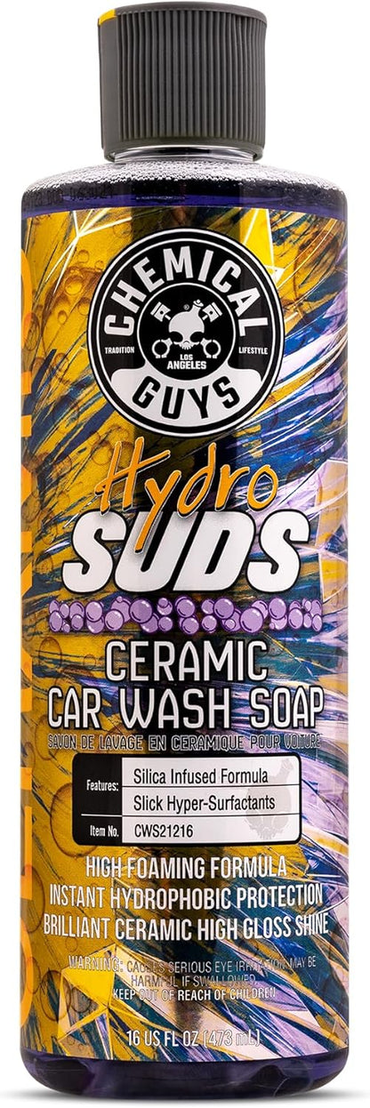 Chemical Guys HydroSuds Ceramic, Shine High Foaming Car Wash Soap - Foam Cannon Soap, Works with Foam Guns or Bucket Washes for Cars, Trucks, Motorcycles, RVs, and More, Berry Scent - 16 oz