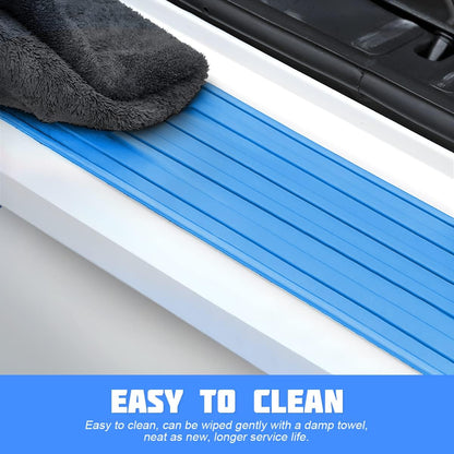 Car Rear Bumper Protector Guard, Anti-Scratch Abrasion Rubber Trunk Door Entry Sill Guard, Non-Slip Vehicle Trim Cover Protection Strip, Car Accessories for Most Cars and SUV (Black/Red/35.4" x2.7)