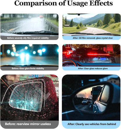 Windshield Cleaner Tool for Automotive Windshield, Window Cleaner Glass Oil Film Cleaner for Car Window Mirror Improve Windshield Clarity and Visibility for Safe Driving (1)