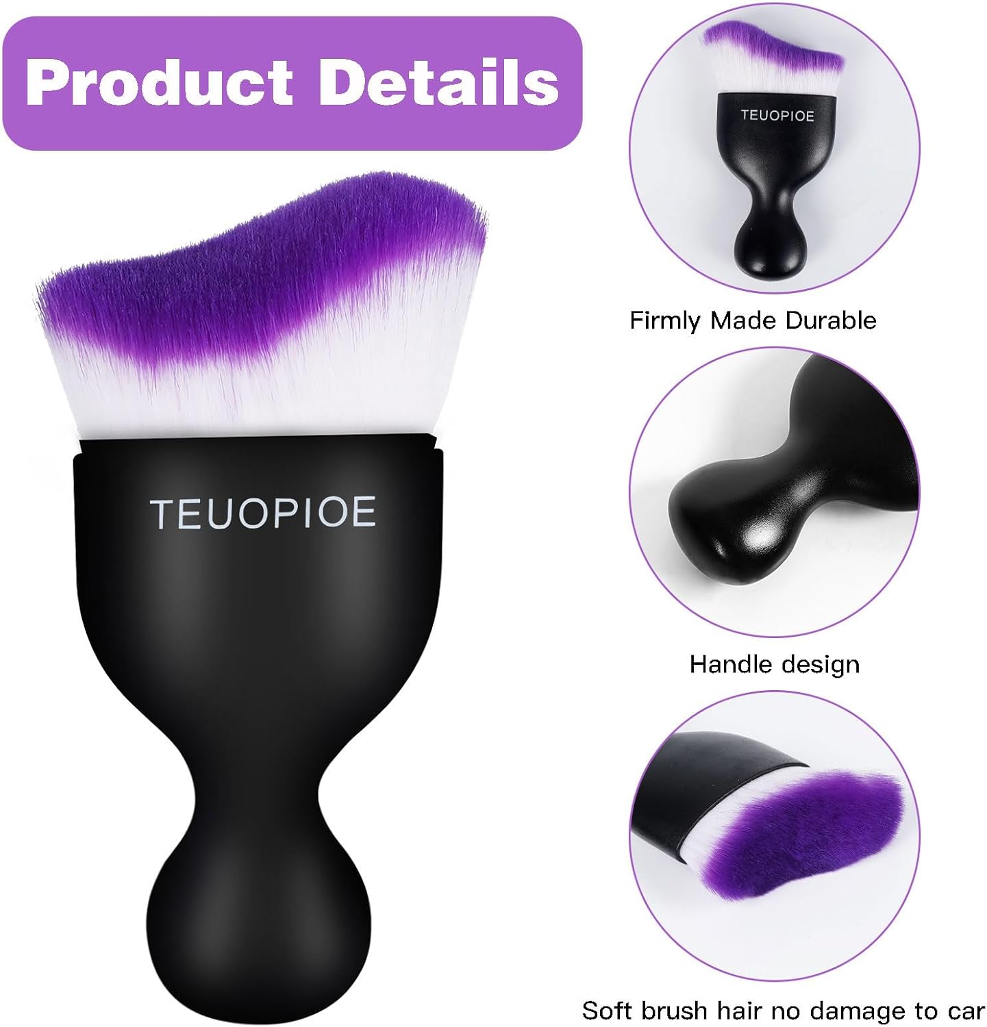 Car Interior Cleaning Brush, Car Duster Interior,Car Detailing Brush Dusting Brush,Car Interior Cleaning Tool, Auto Soft Hair Car Brush,Auto Interior Dust Brush for Air Vents(Brown)