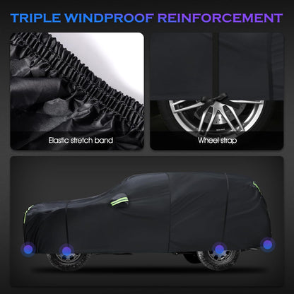 Car Cover Custom Fit for Honda CRV 1997-2025,Toyota RAV4 1996-2025, 6 Layers Truck Cover Waterproof All Weather for Automobiles,Outdoor Full Exterior Cover,Rain, Sun, Wind Protection,Black