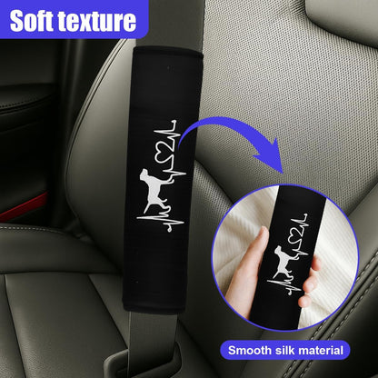 2PCS Car Seat Belt Covers, Breathable Soft Seat Strap Cushion Pad for Neck Shoulder Protection, Universal Safety Vehicle Interior Harness Pad Accessories for Cars, SUVs, Trucks (Cat)