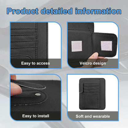 Augeny Car Sun Visor Organizer, Small Auto Visor Organizer and Storage, Registration and Document Holder, Vehicle Accessories for Sunglasses, Document, Card, Pen, Driver License (Black)