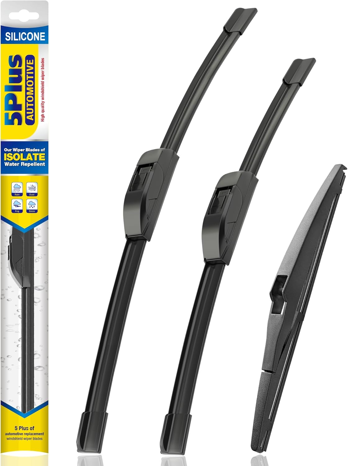 5 PLUS® Silicone Windshield Wipers Replacement for 2019-2024 Toyota RAV4/ 2006-2015 Mazda 5 Wiper Blades(Set of 3), Windshield Wiper Blades For My Car-26"/16"/12" - Colors C