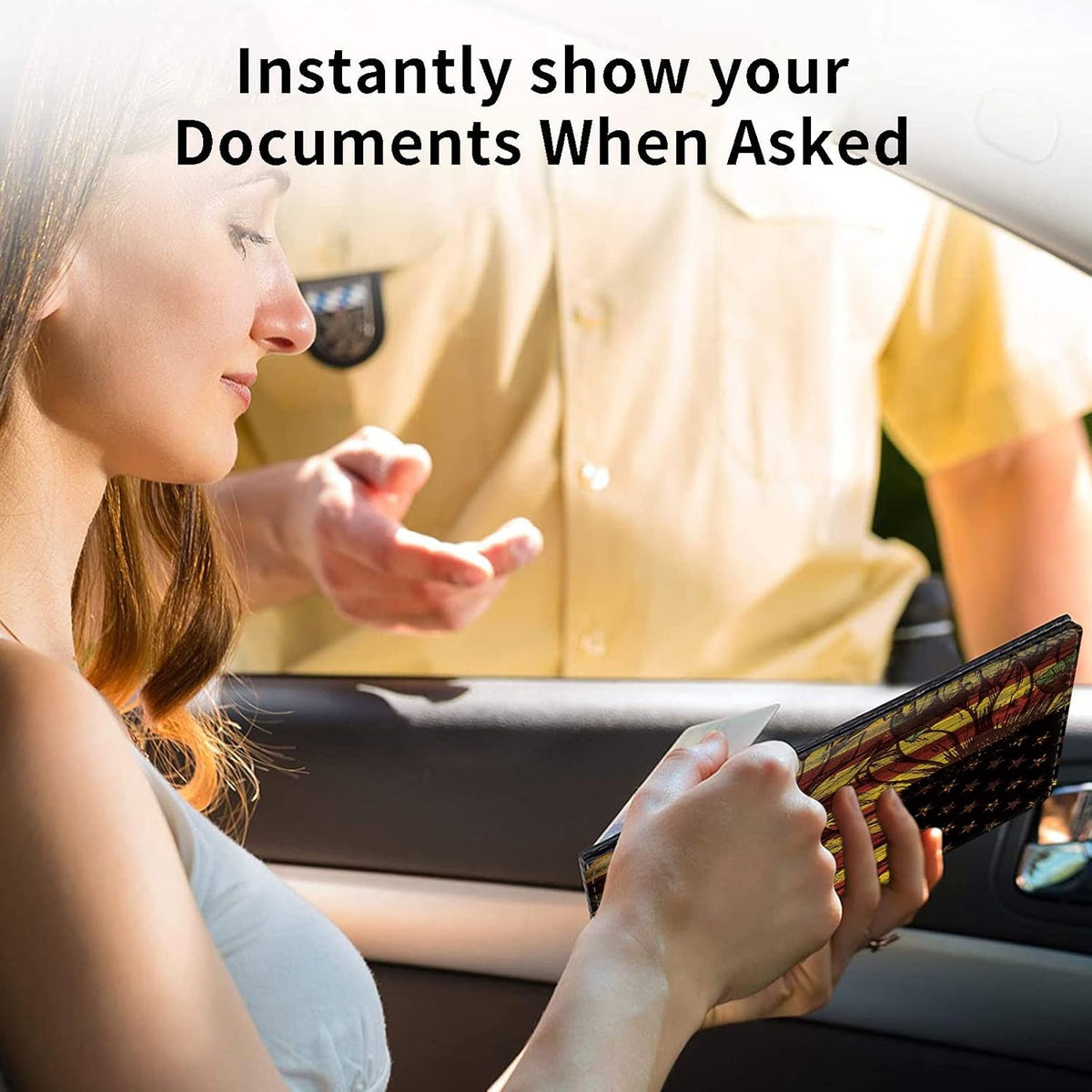 Car Registration and Insurance Holder, Leather Car Glove Box Organizer, Cool Car Accessories for ID, Driver's License Cards & Essential Document, business cards, Men&Women, Retro Audio Cassette