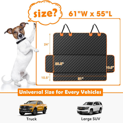 MIXJOY Dog Seat Cover for Back Seat Waterproof Dog Seat Covers for Cars, Car Seat Protector for Dogs, Nonslip Back Seat Cover for Trucks & SUV
