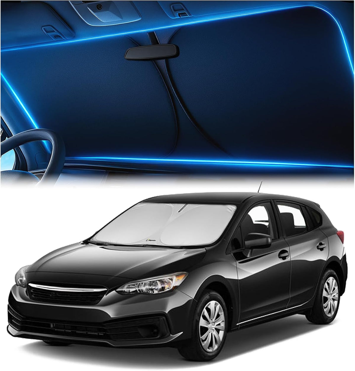 Magnelex Windshield Sun Shade for Dodge RAM 1500 2019-2023 2024 2025 2026, Foldable Car Window Sunshade, Heat & UV Visor Cover, Reflective Front Shades Accessories - Colors B