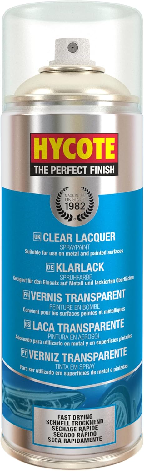 Hycote Black Spray Paint, Gloss Black, 13.5 Oz - Fast Drying, UV & Weather Resistant, Acrylic Formula for Superior Protection – For Automotive & DIY Use, 400ml