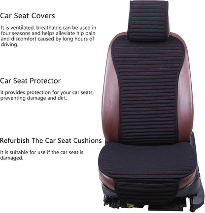 Suninbox Car Seat Covers Buckwheat Hull Universal Car Seat Covers,Bottom Seat Covers for Cars,Truck Seat Covers,Car Seat Cushion Protector Mats Pad,Gray Front Seat