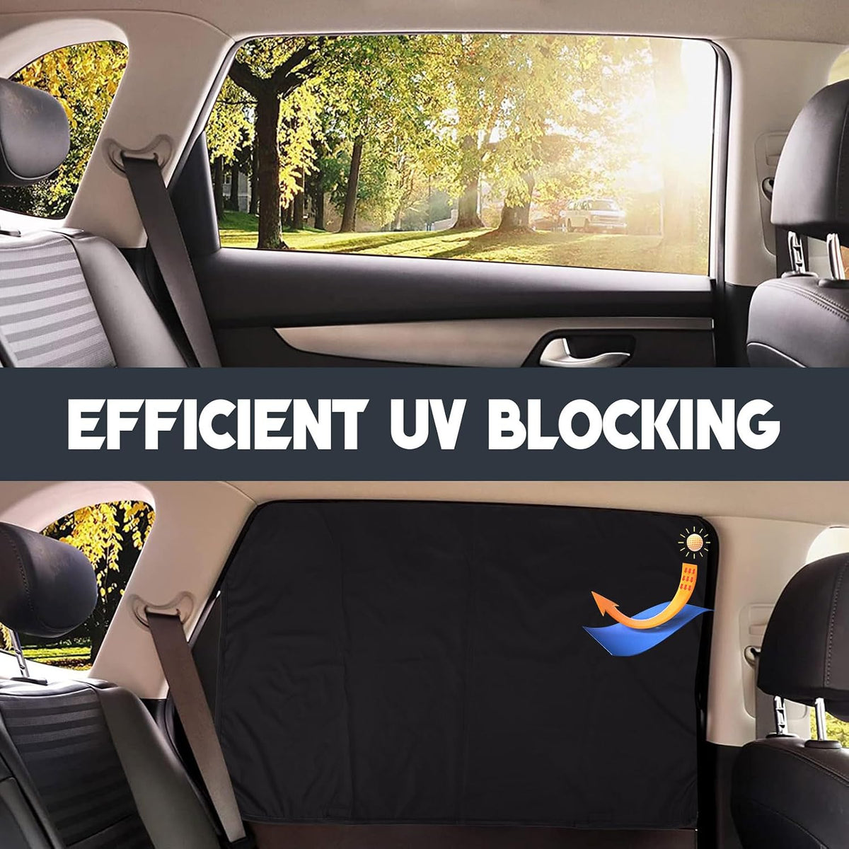 ZATOOTO Suede Car Window Shades 4PCS - Car Window Covers for Ultimate Privacy, UV Protection, and Heat Insulation, Side Window Sun Shade Perfect for Camping, Travel, Baby Safety, and Daily Use