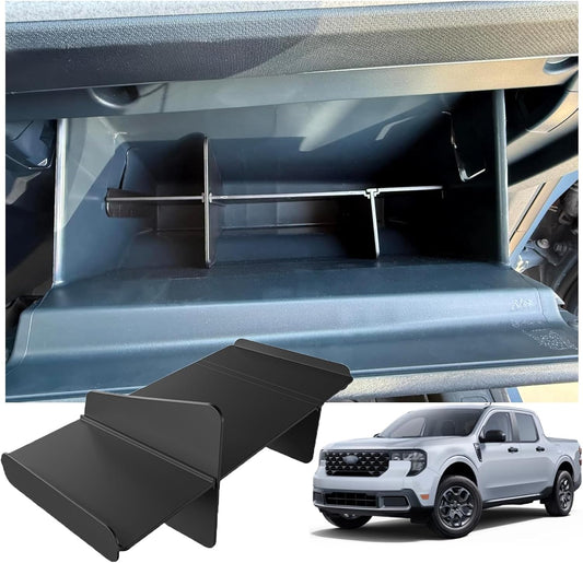 Car Storage Organizer for Ford Maverick 2026 2025 2024 2023 2022 Glove Box Organizers Insert Compartment Tray ABS Black Dividers for Ford Maverick Accessories