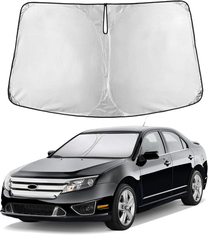 EcoNour Car Windshield Sun Shade | 2025 Upgraded Innovative No-Light-Pass Technology for Maximum Coverage | Foldable Sun Shade Keeps Your Vehicle Cool | Must-Have Car Accessories | Small (59" x 29") - Colors L